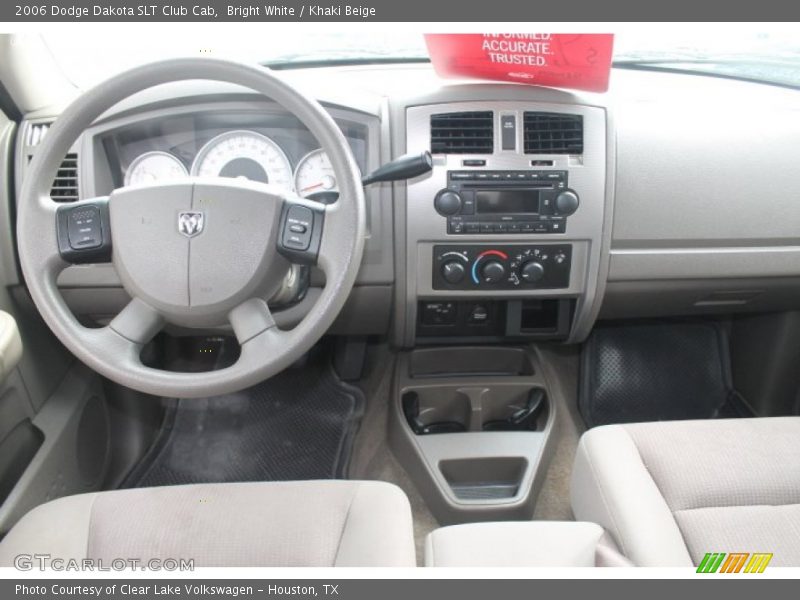 Bright White / Khaki Beige 2006 Dodge Dakota SLT Club Cab