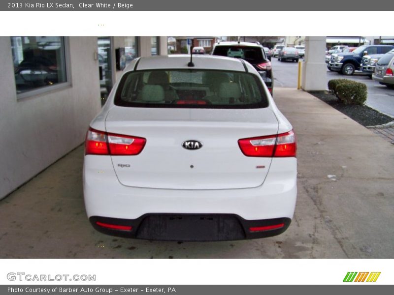 Clear White / Beige 2013 Kia Rio LX Sedan