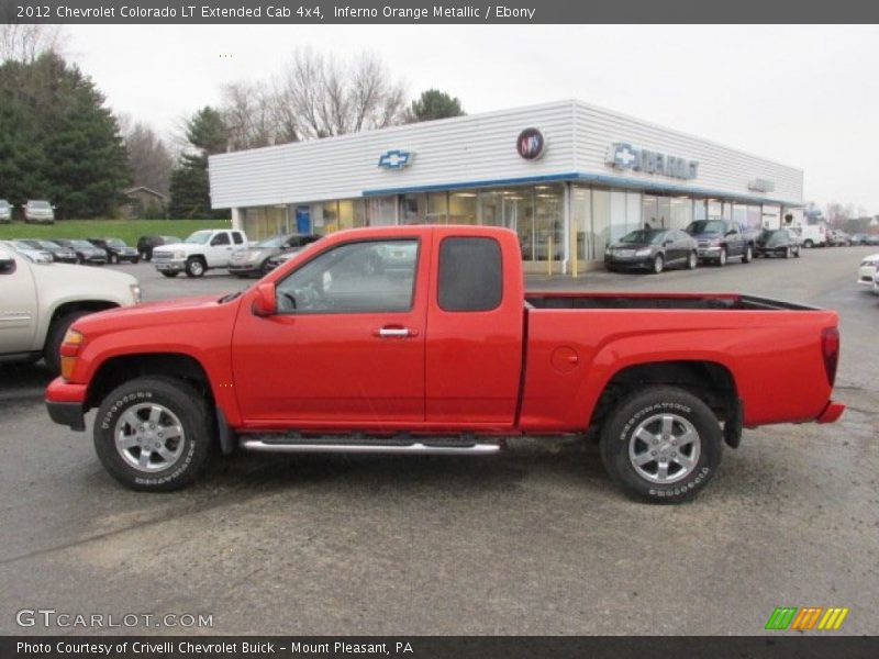 Inferno Orange Metallic / Ebony 2012 Chevrolet Colorado LT Extended Cab 4x4
