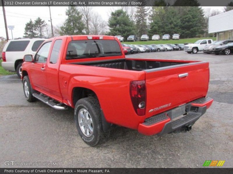 Inferno Orange Metallic / Ebony 2012 Chevrolet Colorado LT Extended Cab 4x4