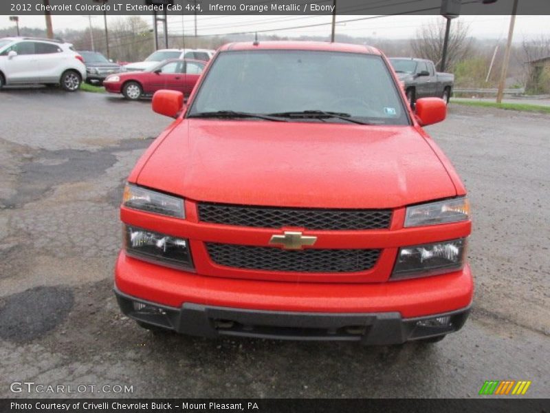 Inferno Orange Metallic / Ebony 2012 Chevrolet Colorado LT Extended Cab 4x4