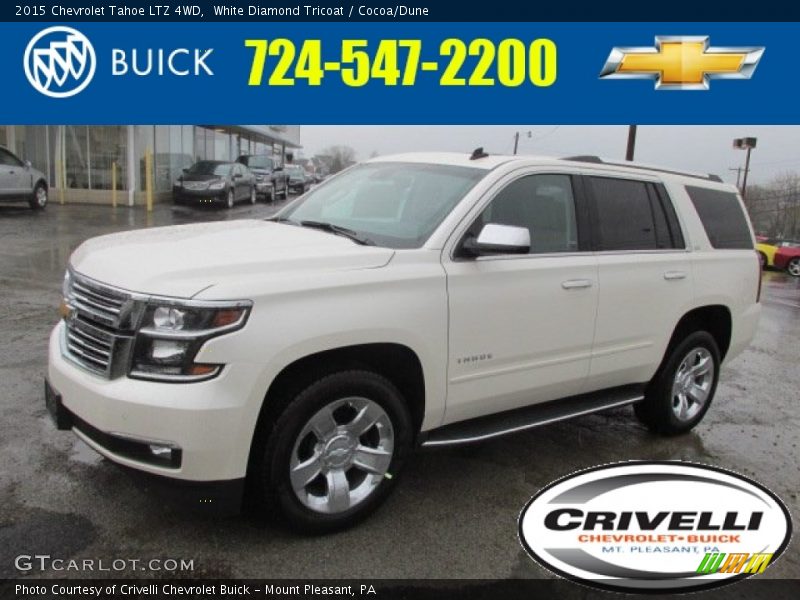 White Diamond Tricoat / Cocoa/Dune 2015 Chevrolet Tahoe LTZ 4WD