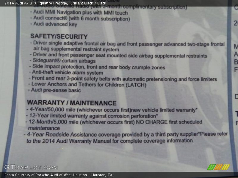 Brilliant Black / Black 2014 Audi A7 3.0T quattro Prestige