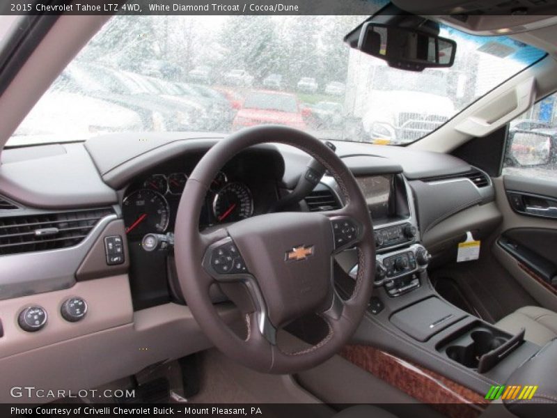White Diamond Tricoat / Cocoa/Dune 2015 Chevrolet Tahoe LTZ 4WD