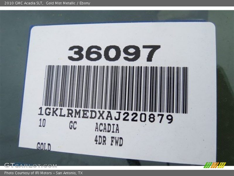 Gold Mist Metallic / Ebony 2010 GMC Acadia SLT