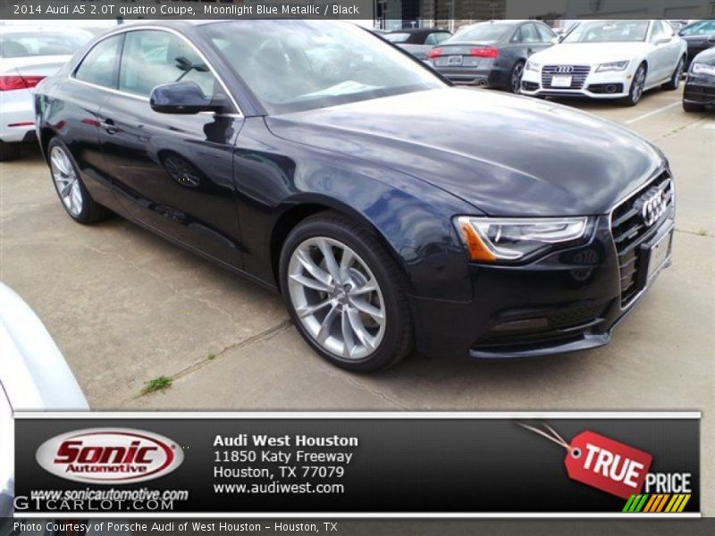 Moonlight Blue Metallic / Black 2014 Audi A5 2.0T quattro Coupe