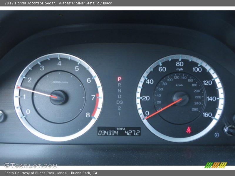 Alabaster Silver Metallic / Black 2012 Honda Accord SE Sedan