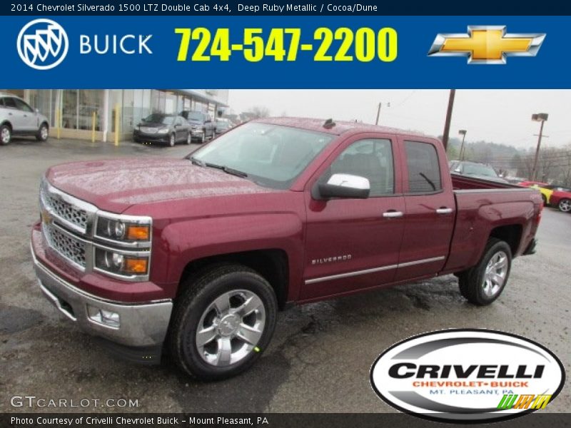 Deep Ruby Metallic / Cocoa/Dune 2014 Chevrolet Silverado 1500 LTZ Double Cab 4x4