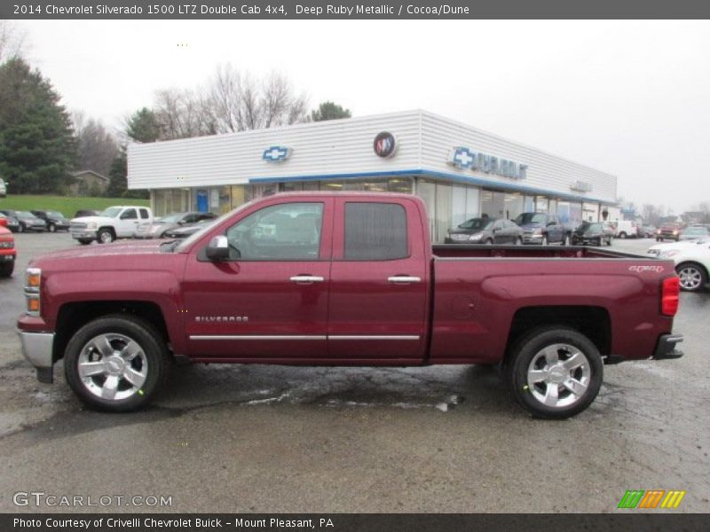 Deep Ruby Metallic / Cocoa/Dune 2014 Chevrolet Silverado 1500 LTZ Double Cab 4x4