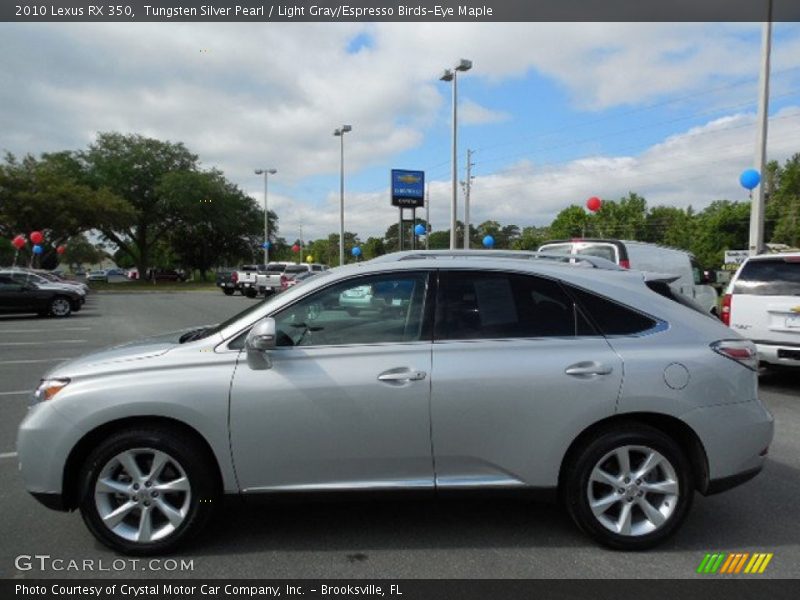 Tungsten Silver Pearl / Light Gray/Espresso Birds-Eye Maple 2010 Lexus RX 350