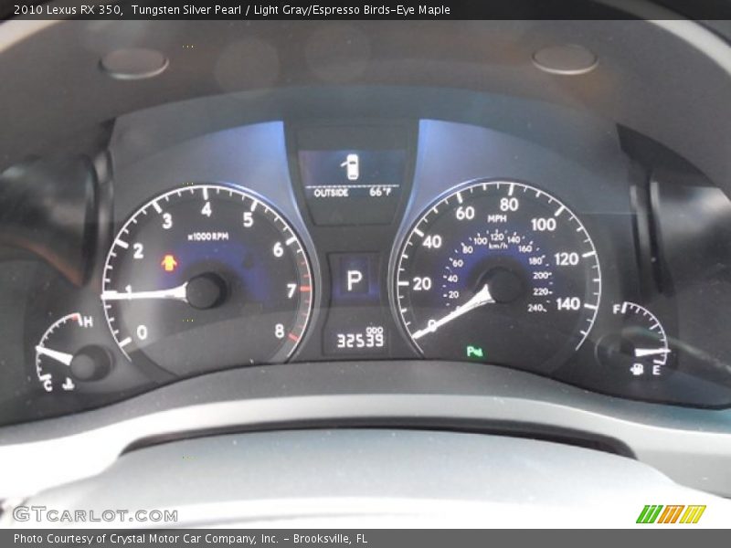 Tungsten Silver Pearl / Light Gray/Espresso Birds-Eye Maple 2010 Lexus RX 350