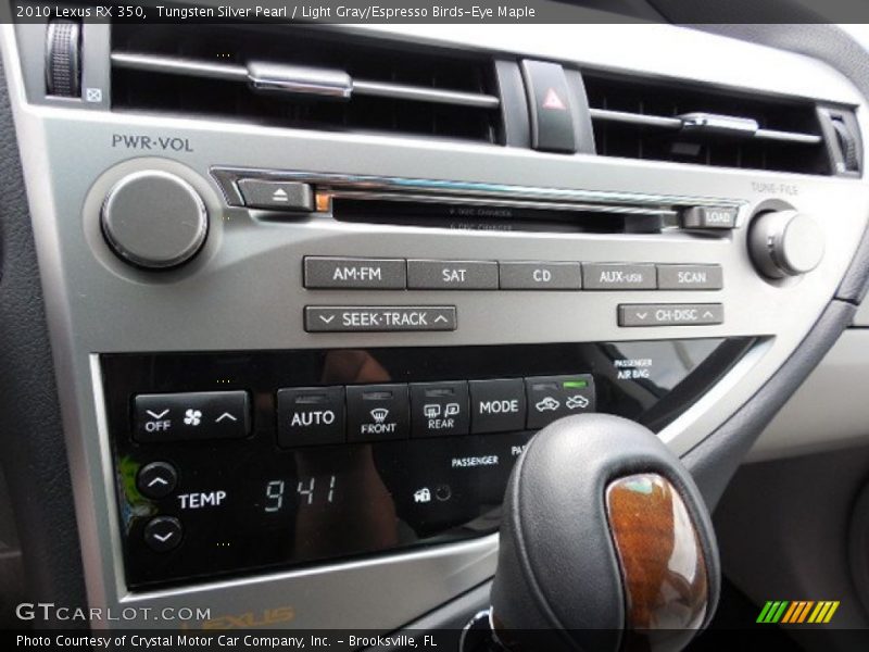 Tungsten Silver Pearl / Light Gray/Espresso Birds-Eye Maple 2010 Lexus RX 350