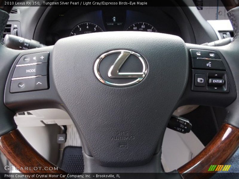 Tungsten Silver Pearl / Light Gray/Espresso Birds-Eye Maple 2010 Lexus RX 350