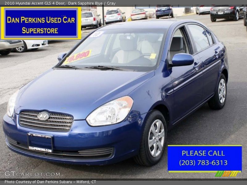 Dark Sapphire Blue / Gray 2010 Hyundai Accent GLS 4 Door