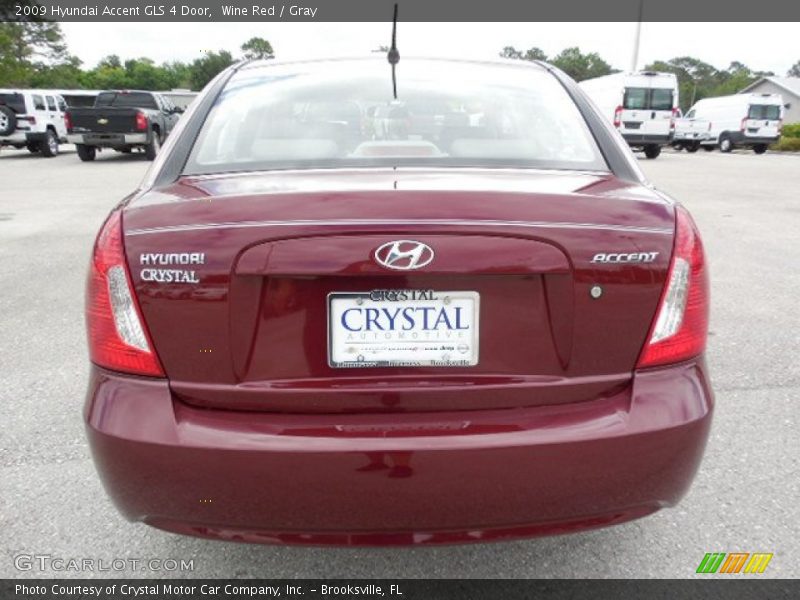 Wine Red / Gray 2009 Hyundai Accent GLS 4 Door