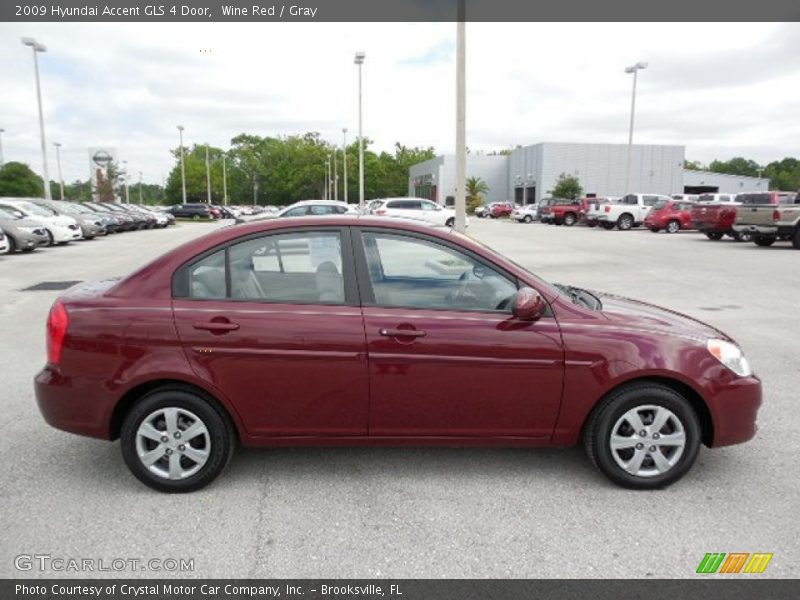 Wine Red / Gray 2009 Hyundai Accent GLS 4 Door