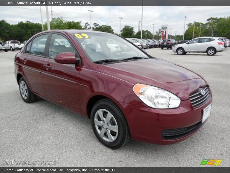 Wine Red / Gray 2009 Hyundai Accent GLS 4 Door