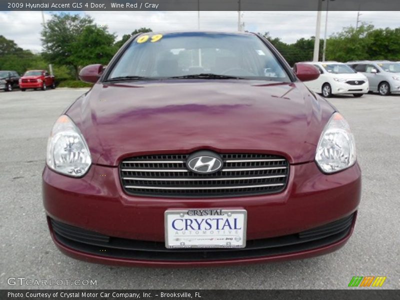 Wine Red / Gray 2009 Hyundai Accent GLS 4 Door