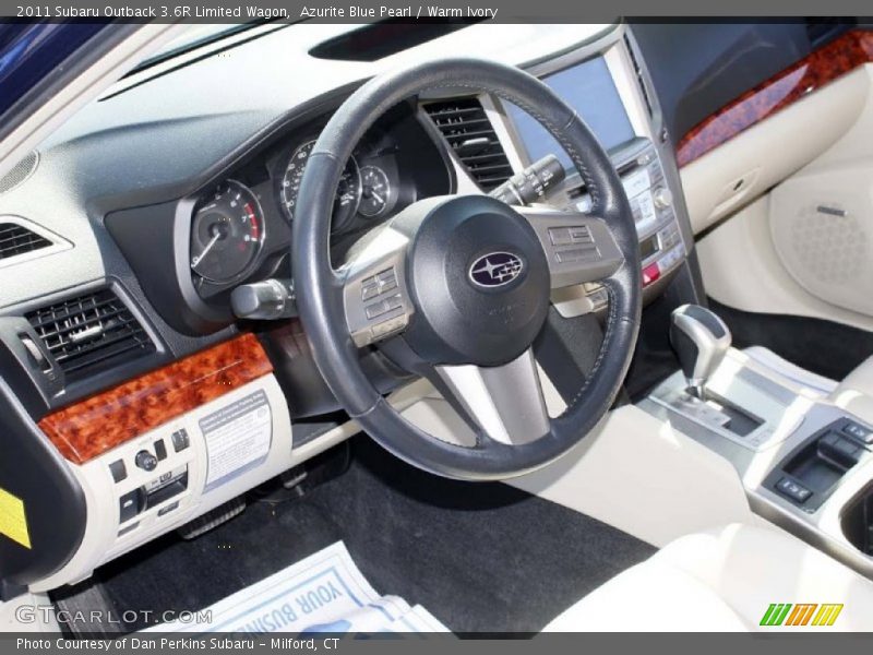 Azurite Blue Pearl / Warm Ivory 2011 Subaru Outback 3.6R Limited Wagon