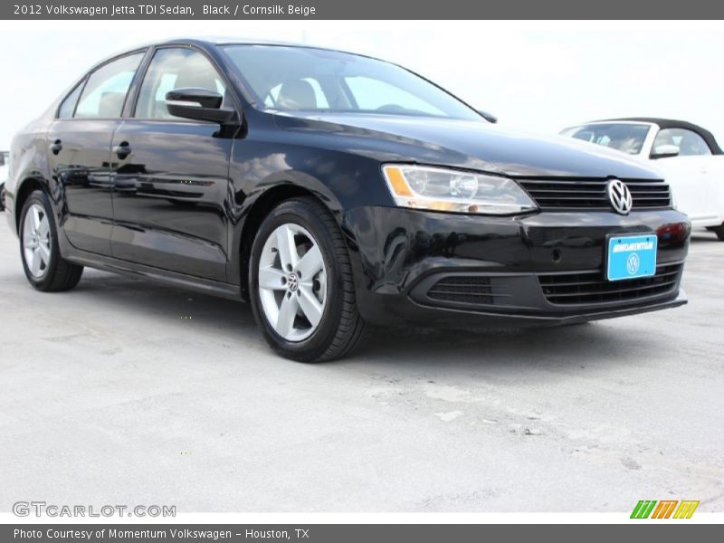 Black / Cornsilk Beige 2012 Volkswagen Jetta TDI Sedan