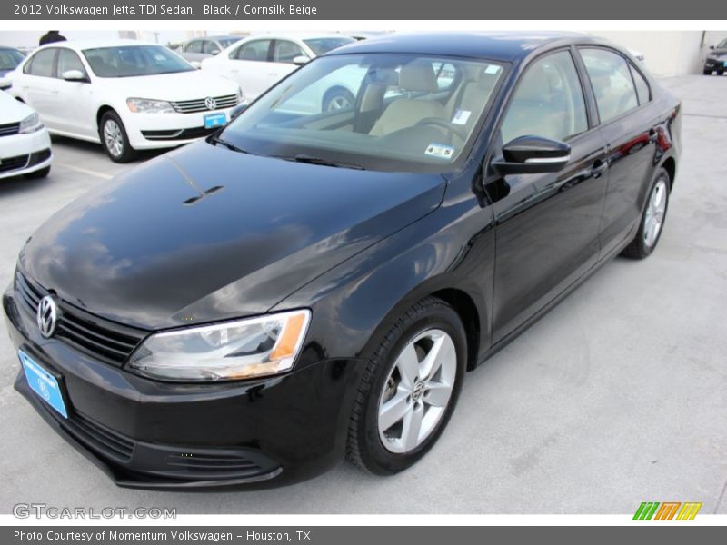 Black / Cornsilk Beige 2012 Volkswagen Jetta TDI Sedan