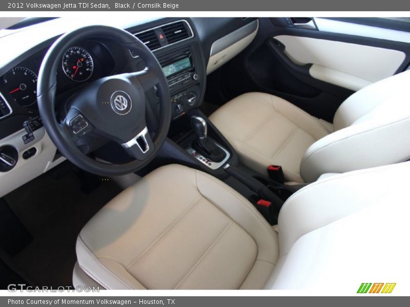 Black / Cornsilk Beige 2012 Volkswagen Jetta TDI Sedan