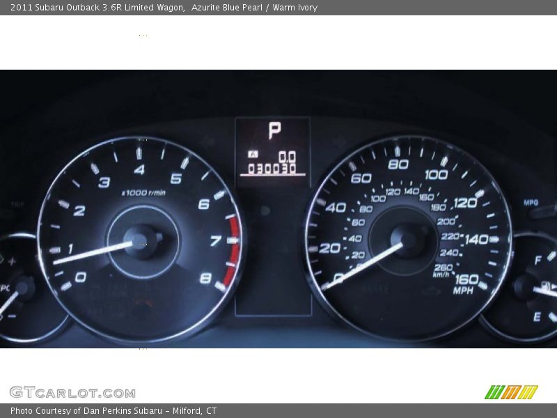Azurite Blue Pearl / Warm Ivory 2011 Subaru Outback 3.6R Limited Wagon