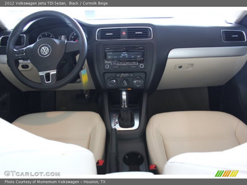Black / Cornsilk Beige 2012 Volkswagen Jetta TDI Sedan