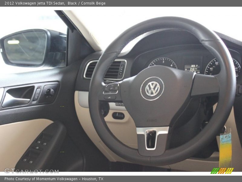 Black / Cornsilk Beige 2012 Volkswagen Jetta TDI Sedan