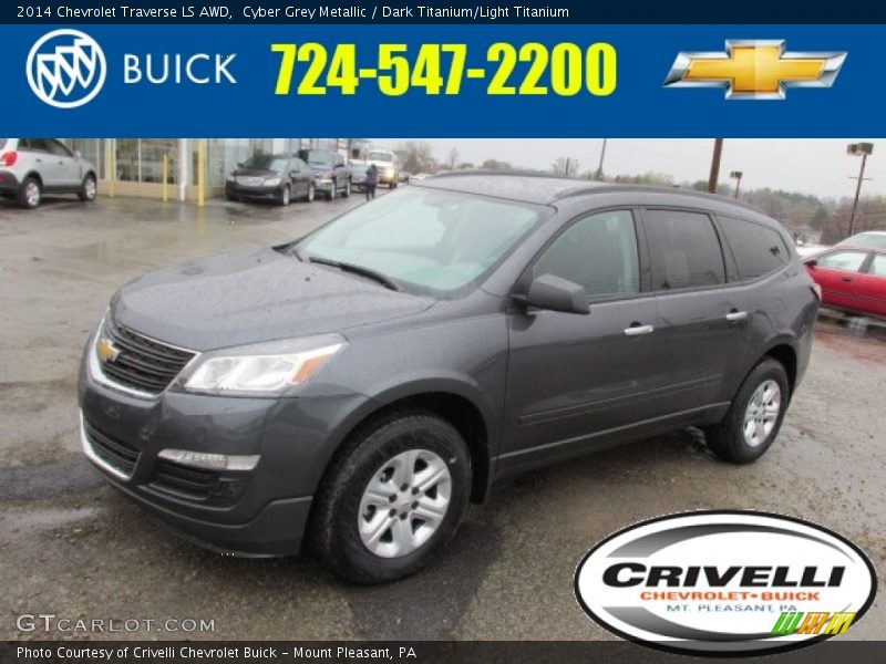 Cyber Grey Metallic / Dark Titanium/Light Titanium 2014 Chevrolet Traverse LS AWD