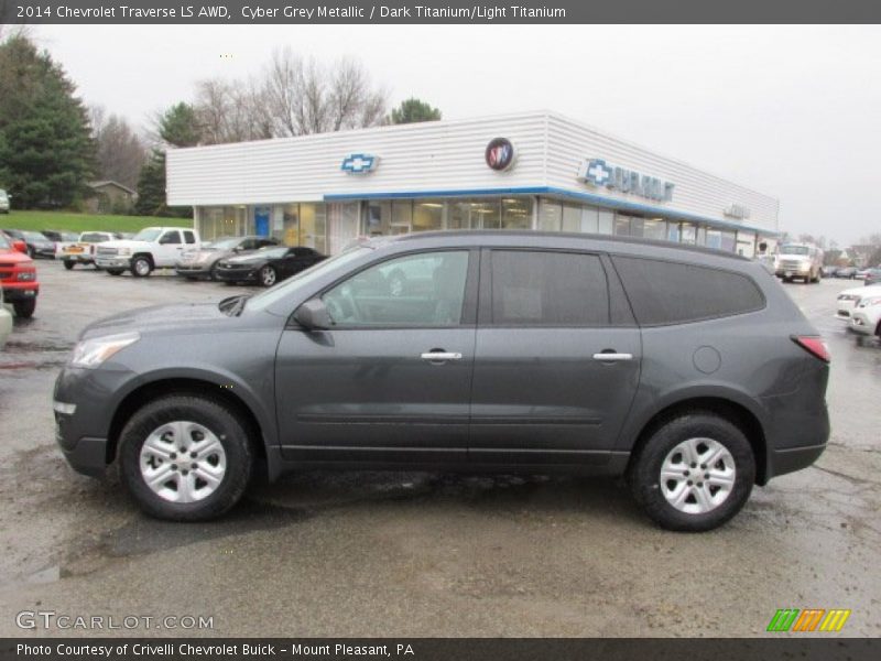 Cyber Grey Metallic / Dark Titanium/Light Titanium 2014 Chevrolet Traverse LS AWD