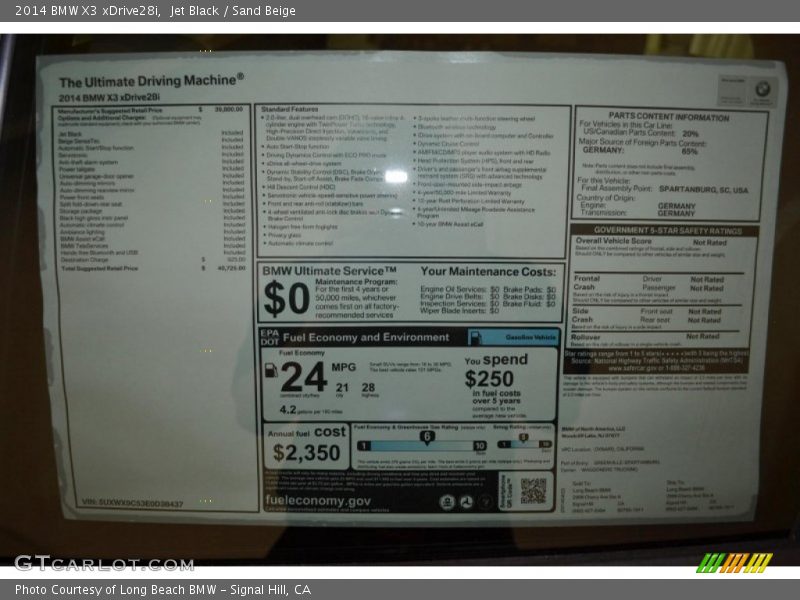Jet Black / Sand Beige 2014 BMW X3 xDrive28i