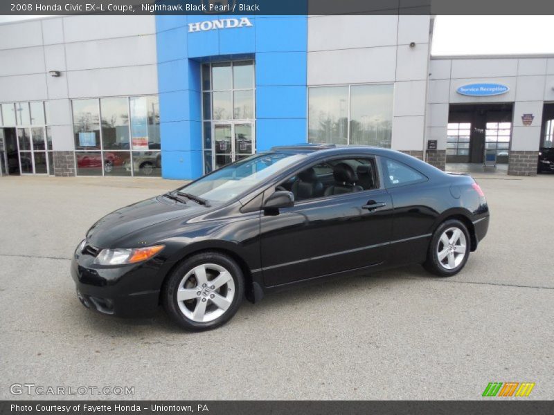 Nighthawk Black Pearl / Black 2008 Honda Civic EX-L Coupe