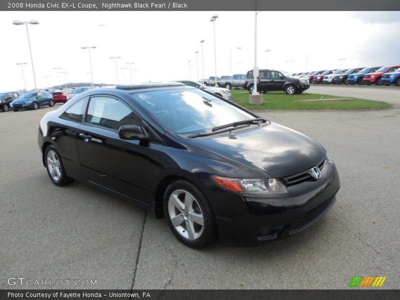 Nighthawk Black Pearl / Black 2008 Honda Civic EX-L Coupe