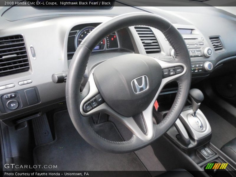Nighthawk Black Pearl / Black 2008 Honda Civic EX-L Coupe