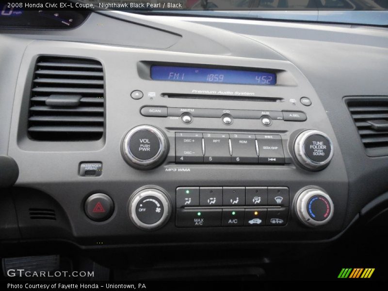 Nighthawk Black Pearl / Black 2008 Honda Civic EX-L Coupe