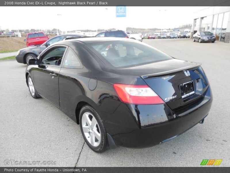 Nighthawk Black Pearl / Black 2008 Honda Civic EX-L Coupe