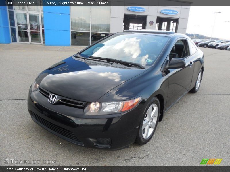 Nighthawk Black Pearl / Black 2008 Honda Civic EX-L Coupe