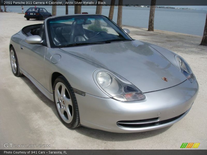 Arctic Silver Metallic / Black 2001 Porsche 911 Carrera 4 Cabriolet