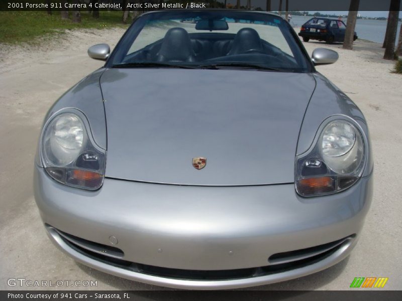Arctic Silver Metallic / Black 2001 Porsche 911 Carrera 4 Cabriolet