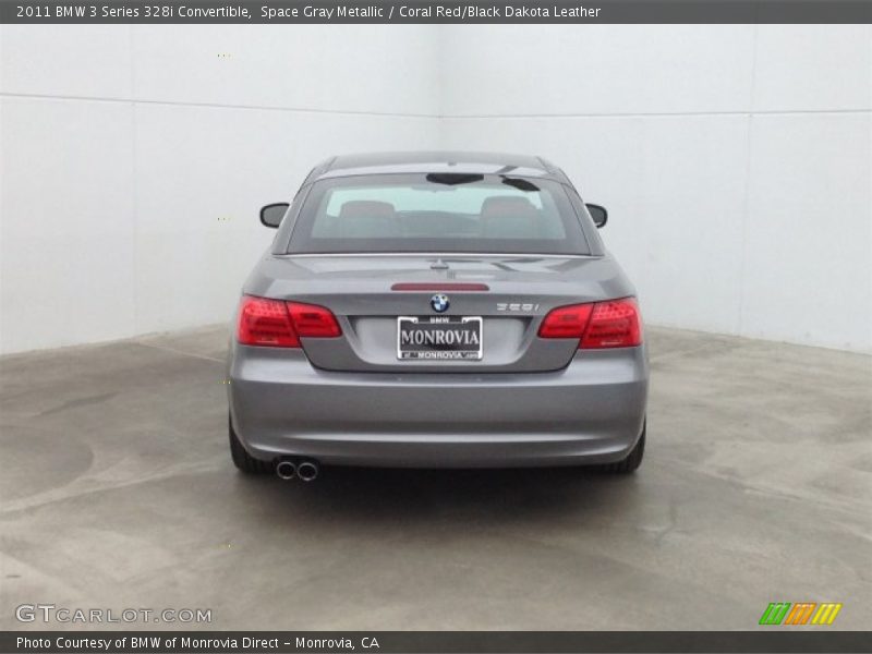 Space Gray Metallic / Coral Red/Black Dakota Leather 2011 BMW 3 Series 328i Convertible