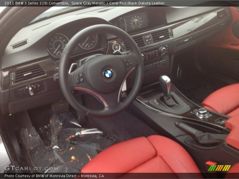 Space Gray Metallic / Coral Red/Black Dakota Leather 2011 BMW 3 Series 328i Convertible