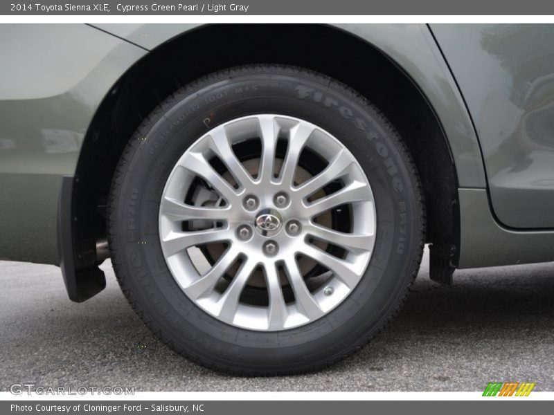Cypress Green Pearl / Light Gray 2014 Toyota Sienna XLE