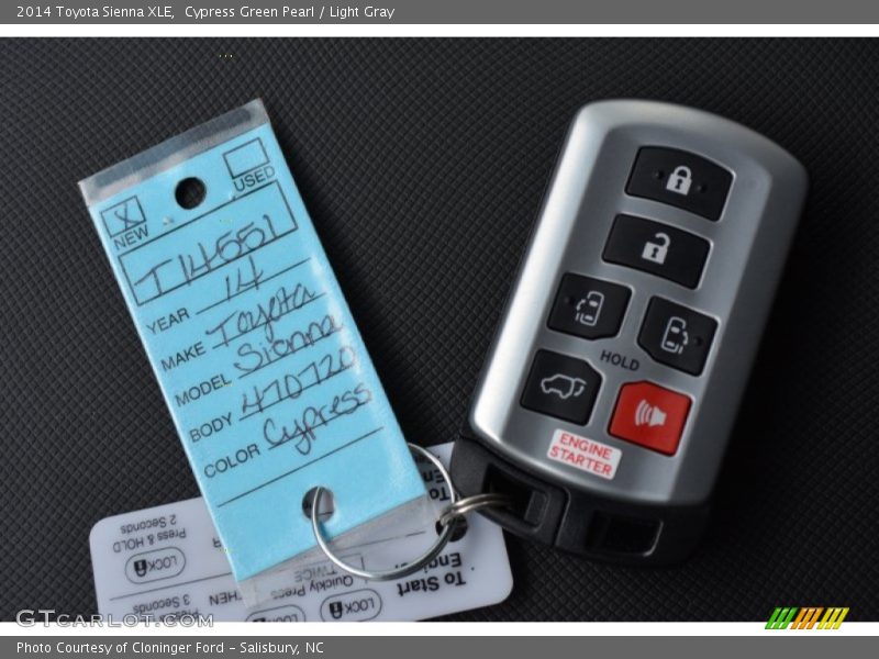 Cypress Green Pearl / Light Gray 2014 Toyota Sienna XLE