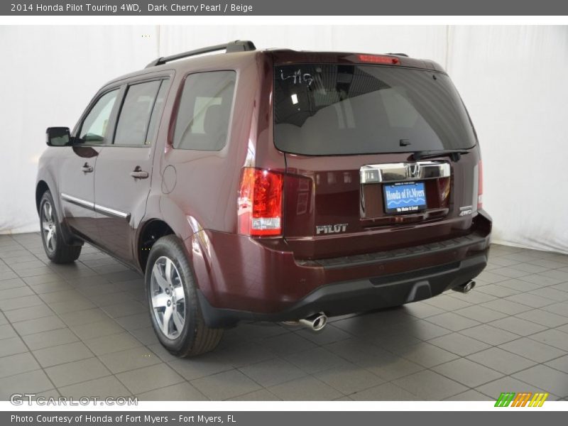 Dark Cherry Pearl / Beige 2014 Honda Pilot Touring 4WD