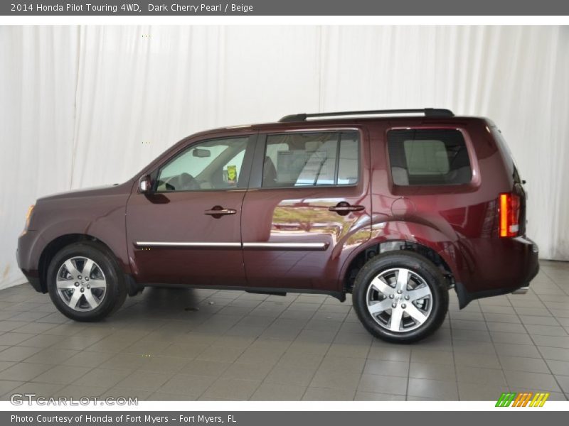 Dark Cherry Pearl / Beige 2014 Honda Pilot Touring 4WD