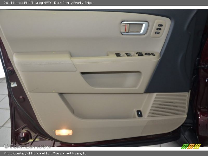 Dark Cherry Pearl / Beige 2014 Honda Pilot Touring 4WD