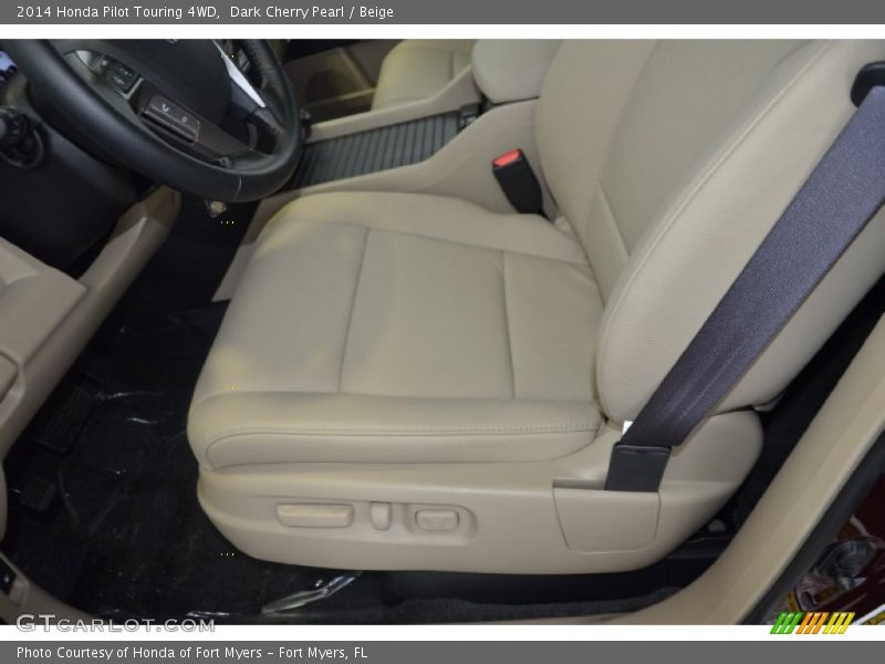 Dark Cherry Pearl / Beige 2014 Honda Pilot Touring 4WD