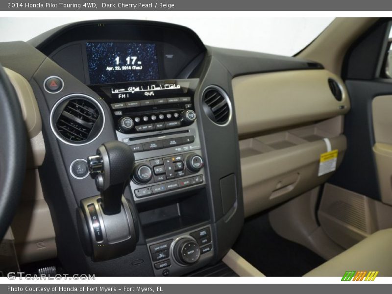 Dark Cherry Pearl / Beige 2014 Honda Pilot Touring 4WD