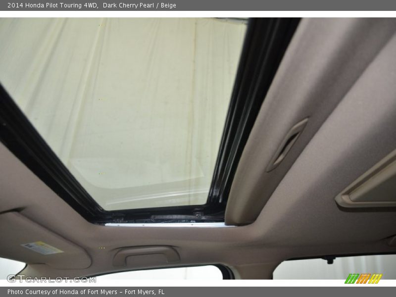 Dark Cherry Pearl / Beige 2014 Honda Pilot Touring 4WD